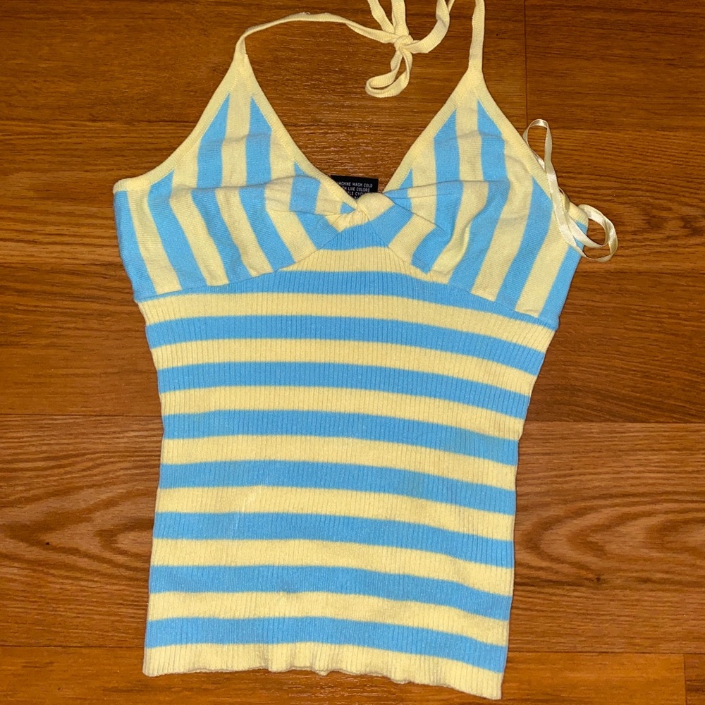 Blue and yellow top